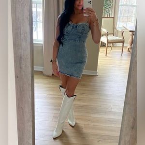Denim mini dress. Size small
